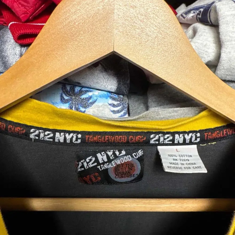 Vintage 212 NYC Tanglewood Corp Triple Layered T-Shirt Size L Faded Black - Picture 3 of 8